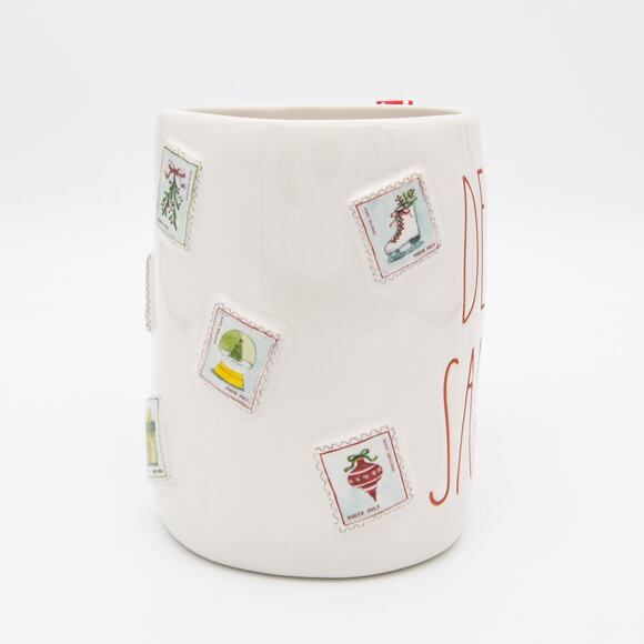 Rae Dunn Christmas Mug, Dear Santa Mug with Stamps, Double-Sided Coffee Cup - Picture 3 of 10